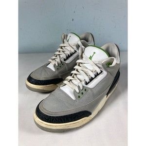 Nike Air Jordan 3 III Men's Size 10 Retro Cement 136064-006 Chlorophyll Grey